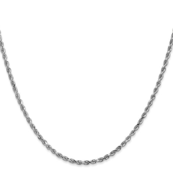 Leslie's 14K White Gold 2.5mm Diamond-Cut Rope Chain - Image 2