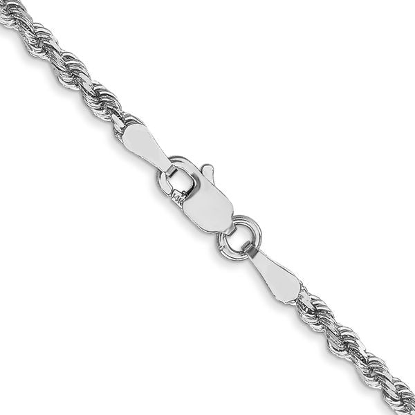 Leslie's 14K White Gold 2.5mm Diamond-Cut Rope Chain - Image 3