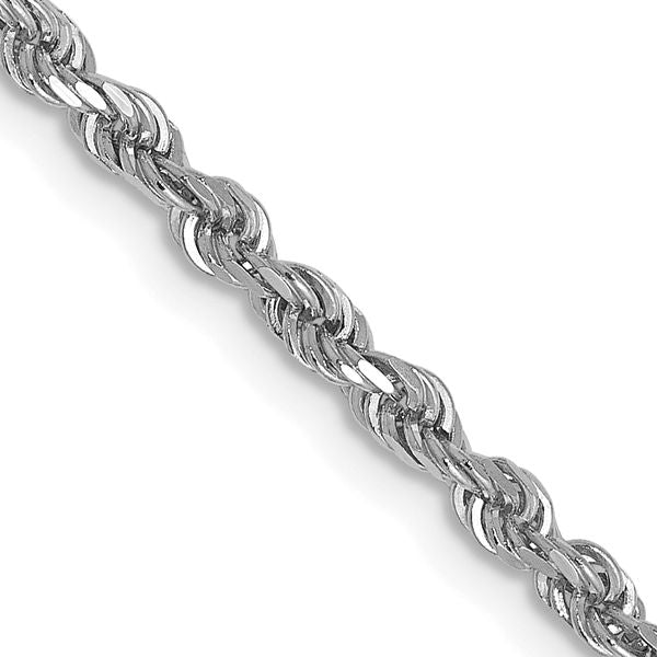 Leslie's 14K White Gold 2.5mm Diamond-Cut Rope Chain
