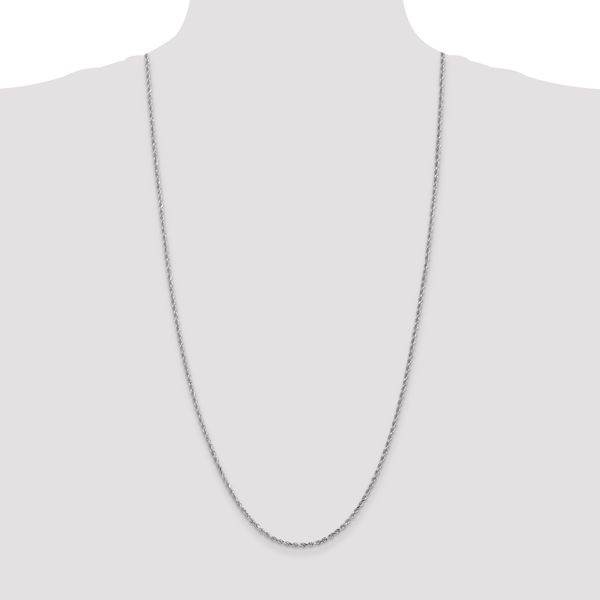 Leslie's 14K White Gold 2.5mm Diamond-Cut Rope Chain - Image 4