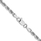 Leslie's 14K White Gold 3mm Diamond- cut Rope Chain - Image 3