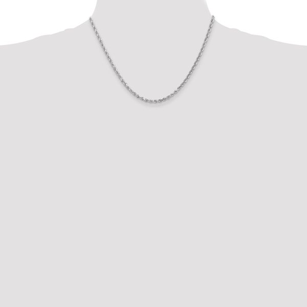 Leslie's 14K White Gold 3mm Diamond- cut Rope Chain - Image 4