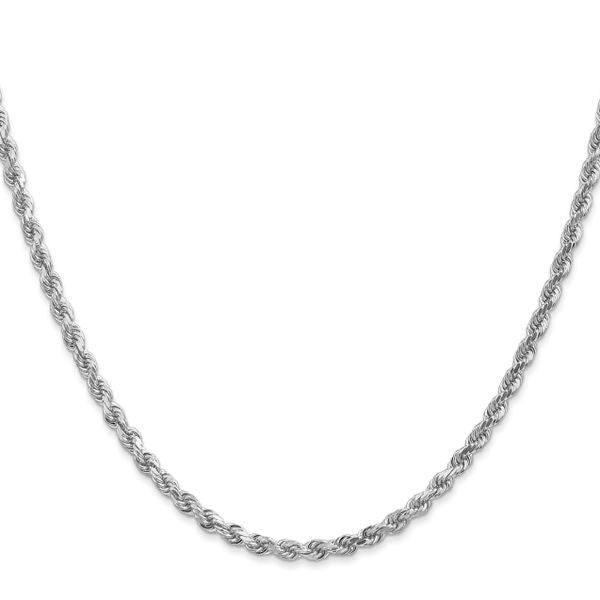 Leslie's 14K White Gold 3mm Diamond- cut Rope Chain - Image 2