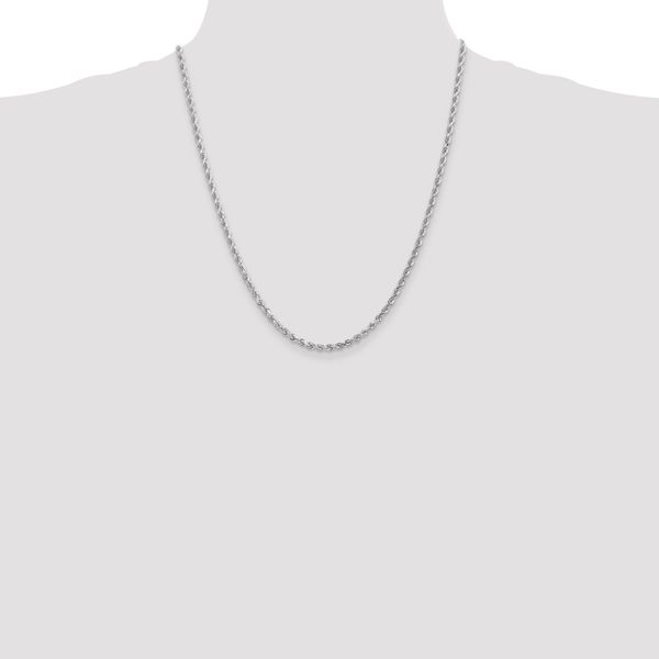 Leslie's 14K White Gold 3mm Diamond- cut Rope Chain - Image 4