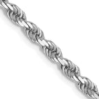 Leslie's 14K White Gold 3mm Diamond- cut Rope Chain