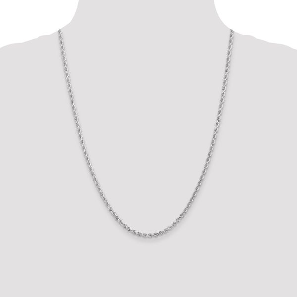 Leslie's 14K White Gold 3mm Diamond- cut Rope Chain - Image 4