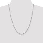 Leslie's 14K White Gold 3mm Diamond- cut Rope Chain - Image 4