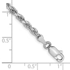 Leslie's 14K White Gold 3mm Diamond- cut Rope Chain - Image 2