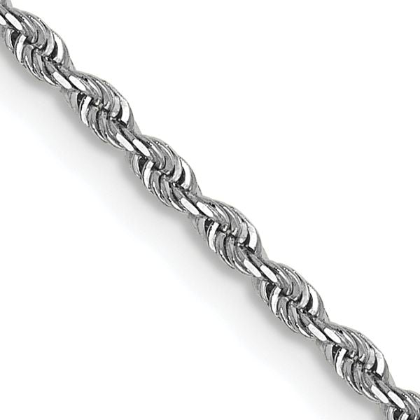 Leslie's 14K White Gold 1.3mm Diamond-Cut Rope Chain