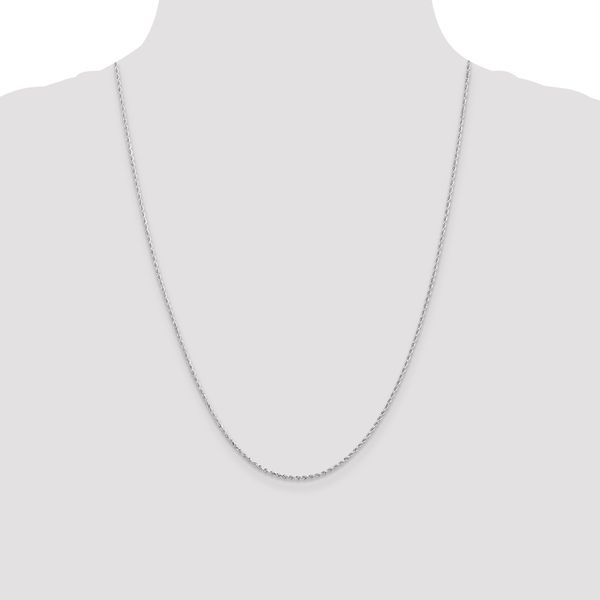 Leslie's 14K White Gold 1.3mm Diamond-Cut Rope Chain - Image 4