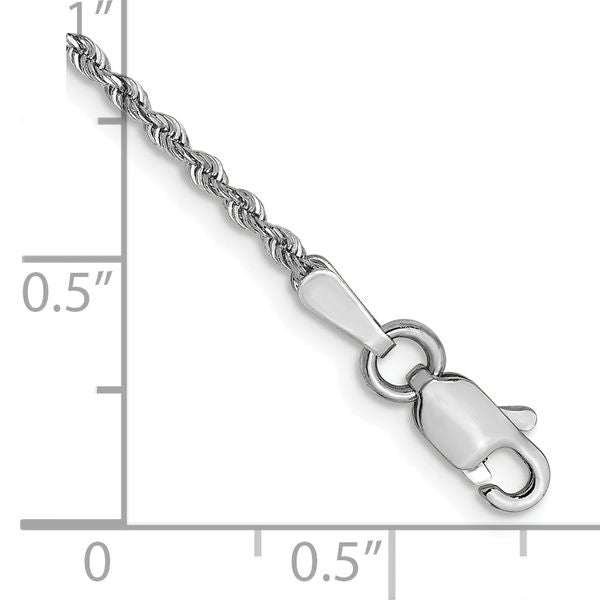 Leslie's 14K White Gold 1.3mm Diamond-Cut Rope Chain - Image 2