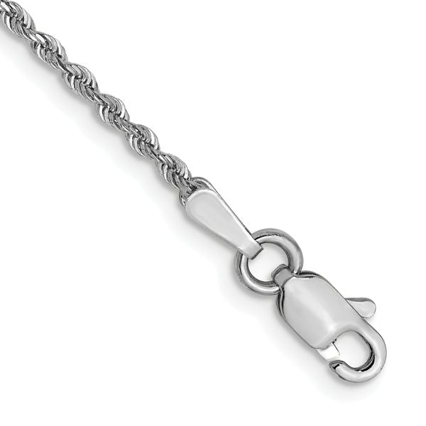Leslie's 14K White Gold 1.3mm Diamond-Cut Rope Chain Anklet