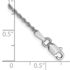 Leslie's 14K White Gold 1.3mm Diamond-Cut Rope Chain Anklet - Image 2
