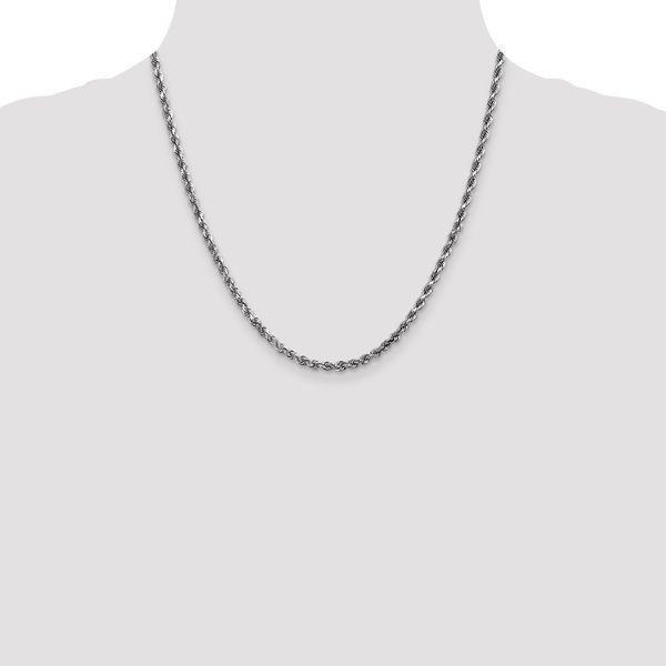 Leslie's 14K White Gold 4mm Diamond-Cut Rope Chain - Image 4