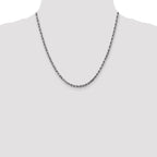 Leslie's 14K White Gold 4mm Diamond-Cut Rope Chain - Image 4