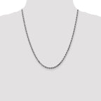 Leslie's 14K White Gold 4mm Diamond-Cut Rope Chain - Image 4