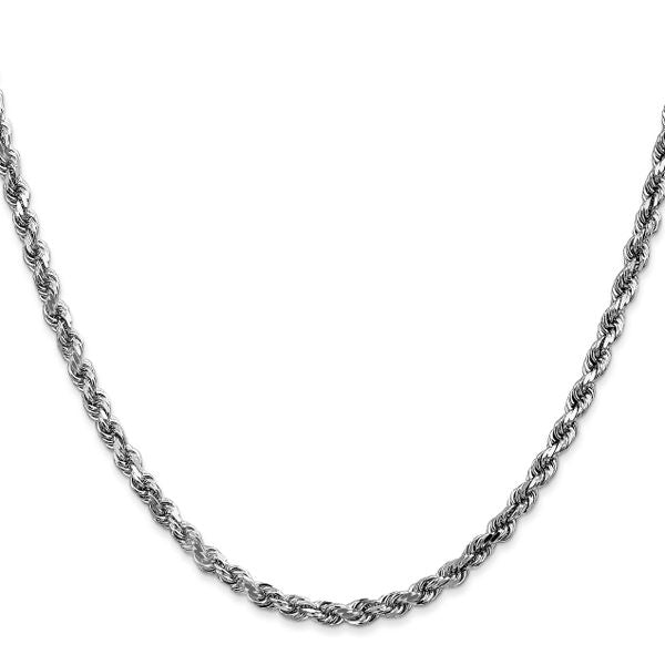 Leslie's 14K White Gold 4mm Diamond-Cut Rope Chain - Image 2