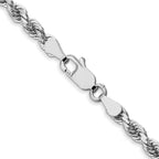 Leslie's 14K White Gold 4mm Diamond-Cut Rope Chain - Image 3