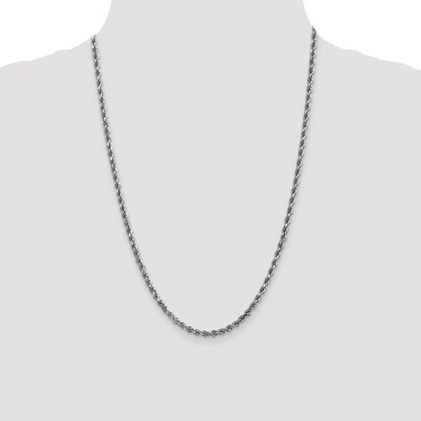 Leslie's 14K White Gold 4mm Diamond-Cut Rope Chain - Image 4