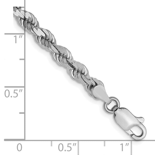 Leslie's 14K White Gold 4mm Diamond-Cut Rope Chain - Image 2