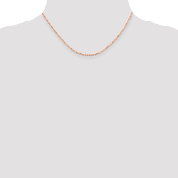 Leslie's 14K Rose Gold 1.5mm Diamond-Cut Rope Chain - Image 4