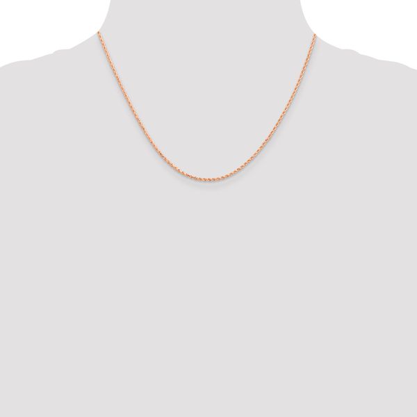 Leslie's 14K Rose Gold 1.5mm Diamond-Cut Rope Chain - Image 4
