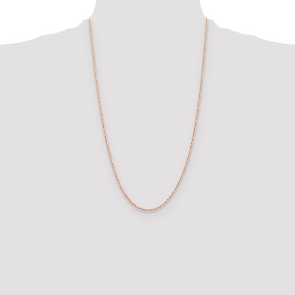 Leslie's 14K Rose Gold 1.5mm Diamond-Cut Rope Chain - Image 4
