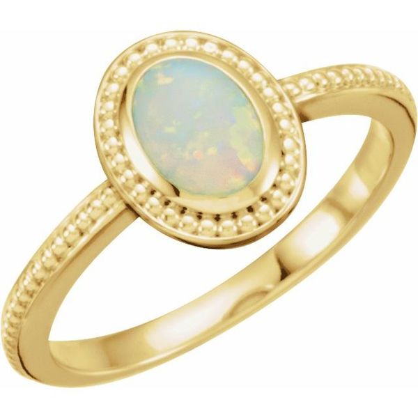 Beaded Cabochon Ring
