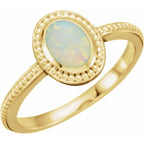 Beaded Cabochon Ring