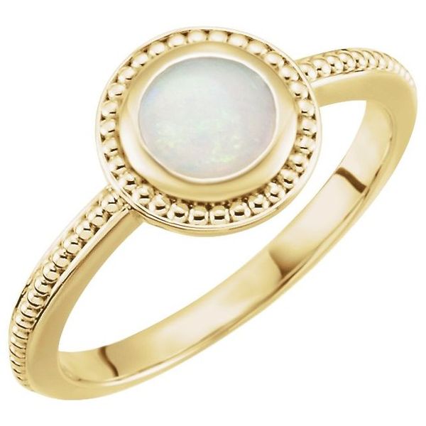 Beaded Cabochon Ring