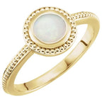Beaded Cabochon Ring