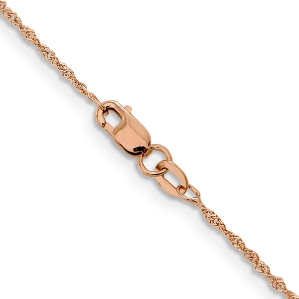 Leslie's 14K Rose Gold 1mm Singapore with Lobster Clasp Chain - Image 3