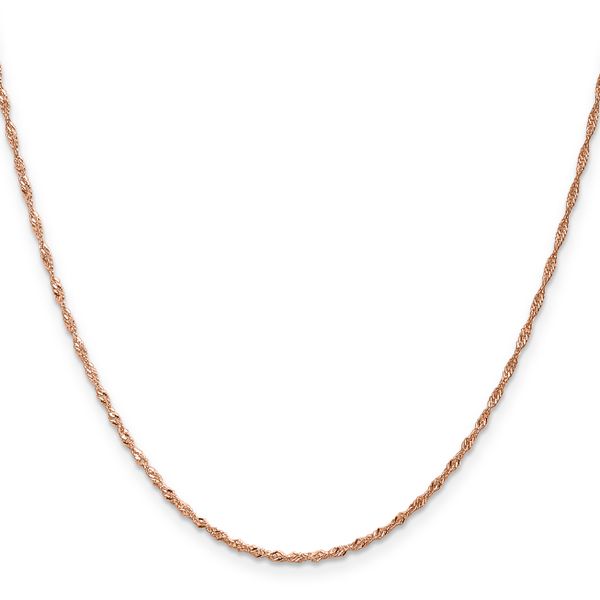 Leslie's 14K Rose Gold 1mm Singapore with Lobster Clasp Chain - Image 2