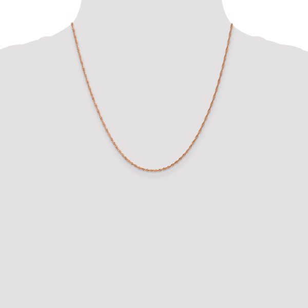 Leslie's 14K Rose Gold 1mm Singapore with Lobster Clasp Chain - Image 4