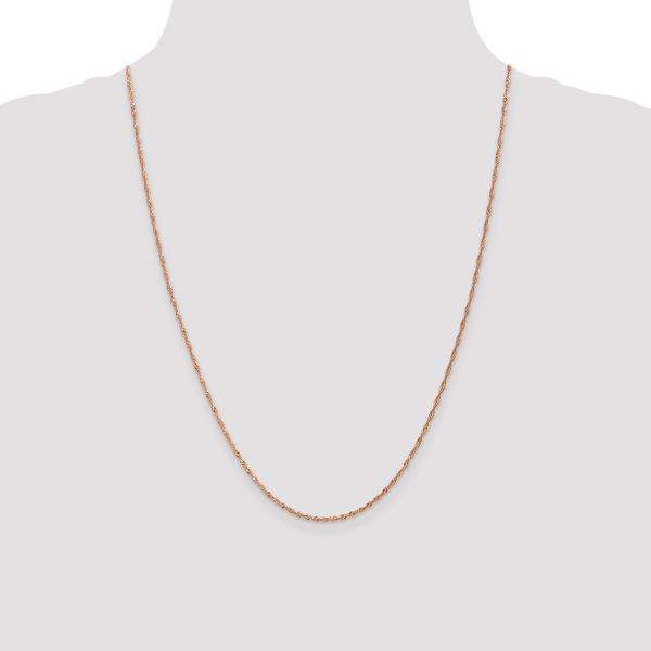 Leslie's 14K Rose Gold 1mm Singapore with Lobster Clasp Chain - Image 4