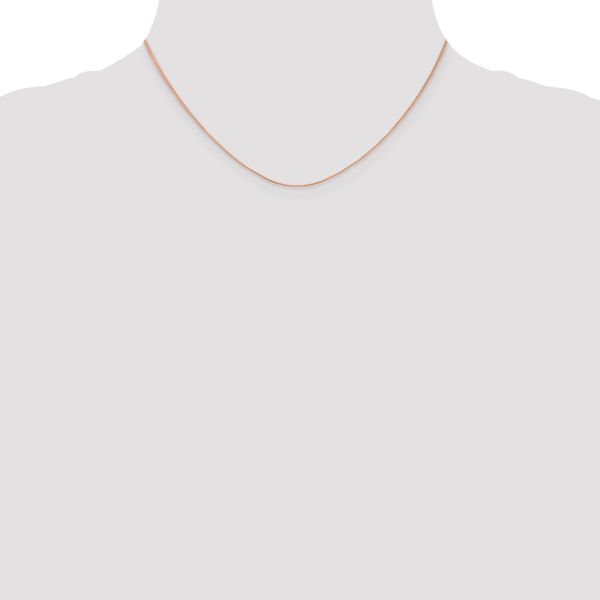 Leslie's 14K Rose Gold .5mm Baby Box with Lobster Clasp Chain - Image 4