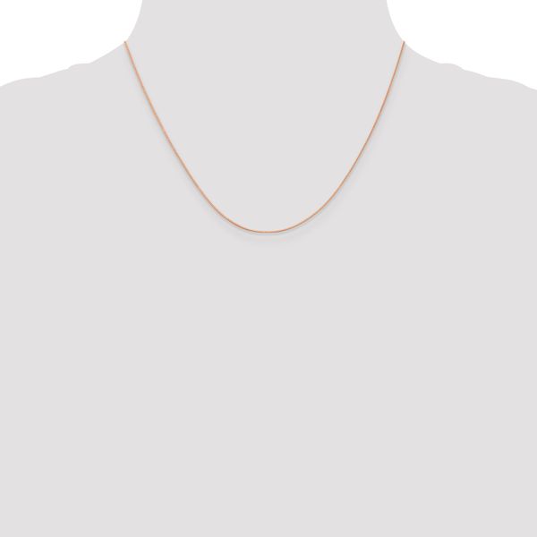 Leslie's 14K Rose Gold .5mm Baby Box with Lobster Clasp Chain - Image 4