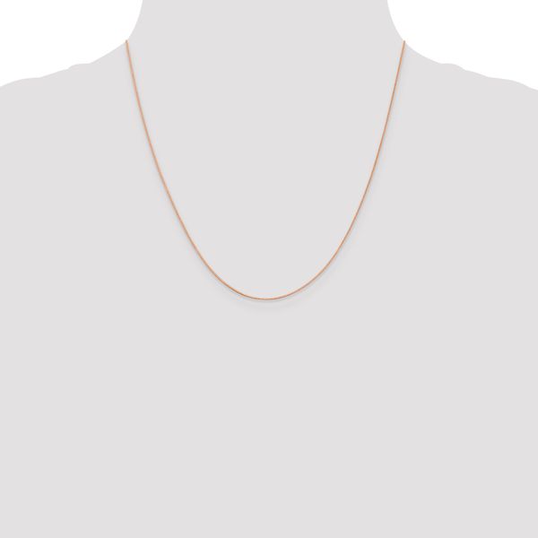 Leslie's 14K Rose Gold .5mm Baby Box with Lobster Clasp Chain - Image 4