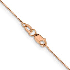 Leslie's 14K Rose Gold .5mm Baby Box with Lobster Clasp Chain - Image 3