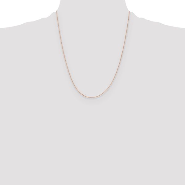 Leslie's 14K Rose Gold .5mm Baby Box with Lobster Clasp Chain - Image 4