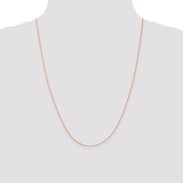 Leslie's 14K Rose Gold .5mm Baby Box with Lobster Clasp Chain - Image 4