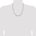 Leslie's 14K White Gold 2.4mm Semi-Solid D/C Round Box Chain - Image 4