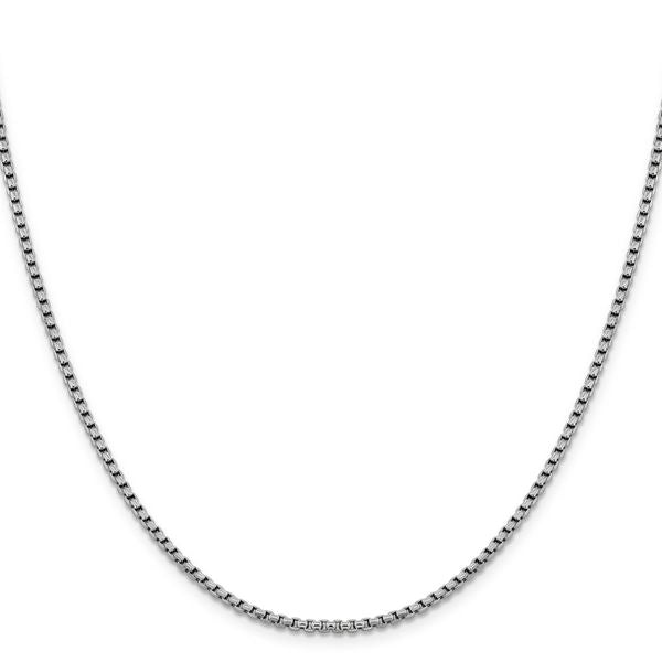 Leslie's 14K White Gold 2.4mm Semi-Solid D/C Round Box Chain - Image 2