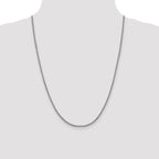 Leslie's 14K White Gold 2.4mm Semi-Solid D/C Round Box Chain - Image 4