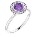 Bezel-Set Halo-Style Ring