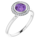 Bezel-Set Halo-Style Ring