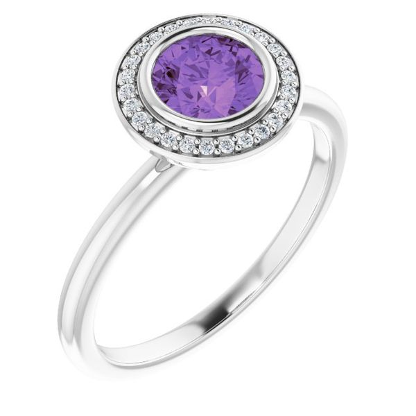Bezel-Set Halo-Style Ring