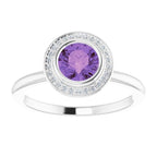 Bezel-Set Halo-Style Ring - Image 3