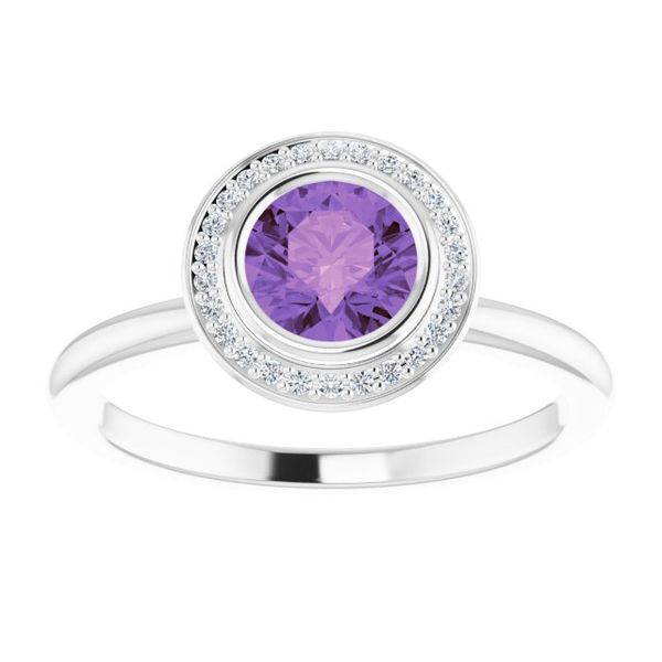 Bezel-Set Halo-Style Ring - Image 3