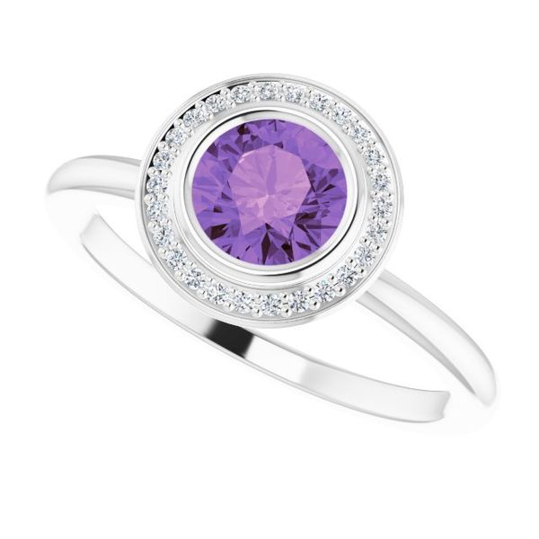 Bezel-Set Halo-Style Ring - Image 5